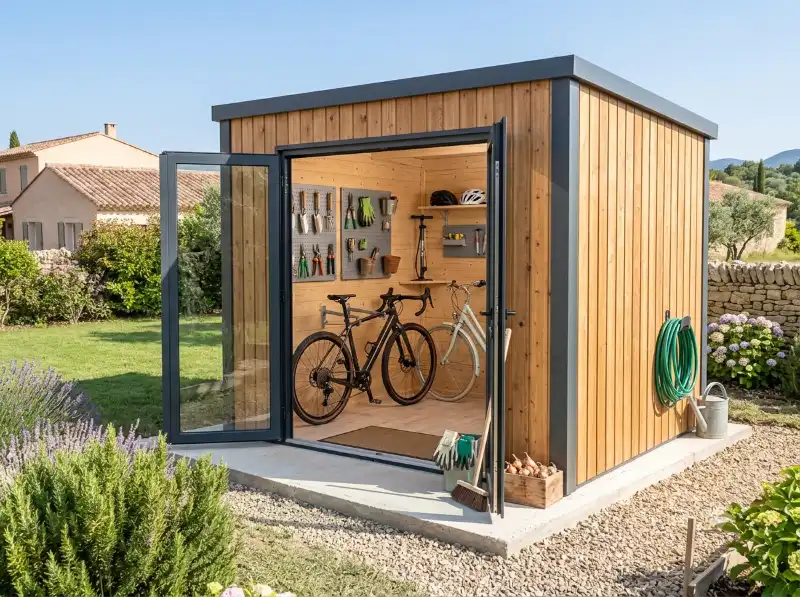 Am&eacute;nagement int&eacute;rieur d'un abri de jardin fonctionnel &agrave; Mont&eacute;limar