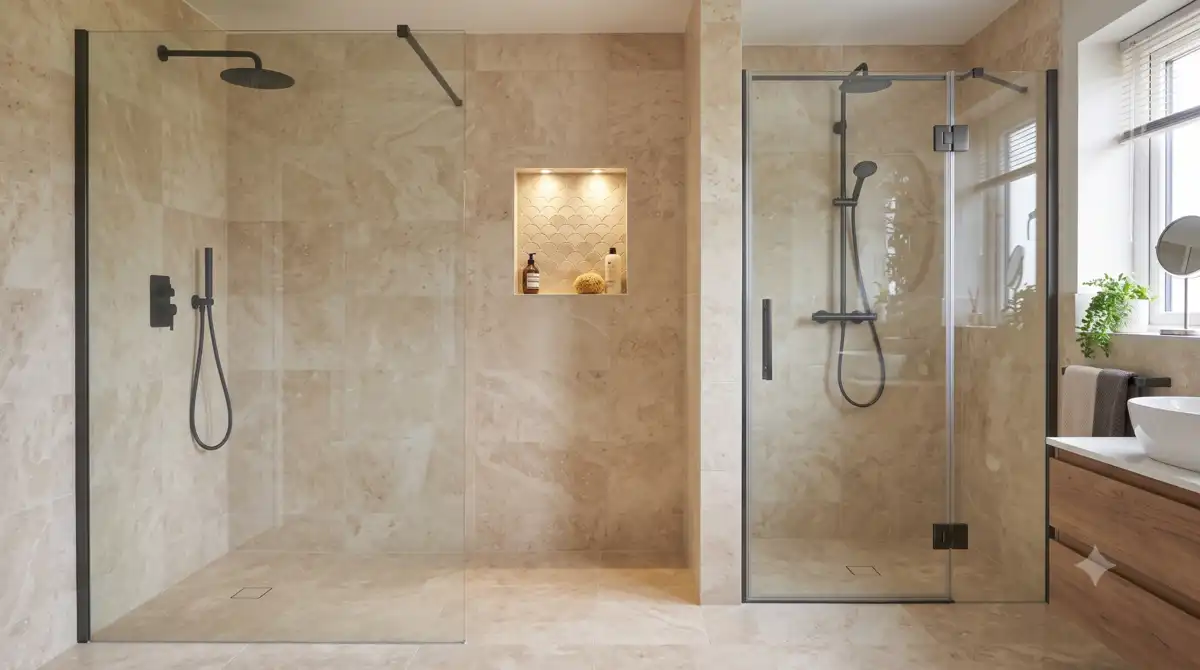 Choix d'une paroi de douche et création de niche encastrée