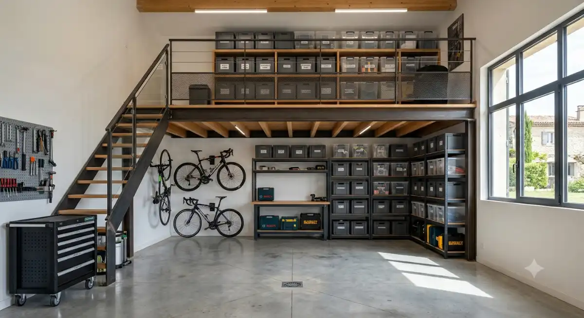 Aménager une mezzanine dans son garage à Montélimar : optimiser l'espace de rangement.