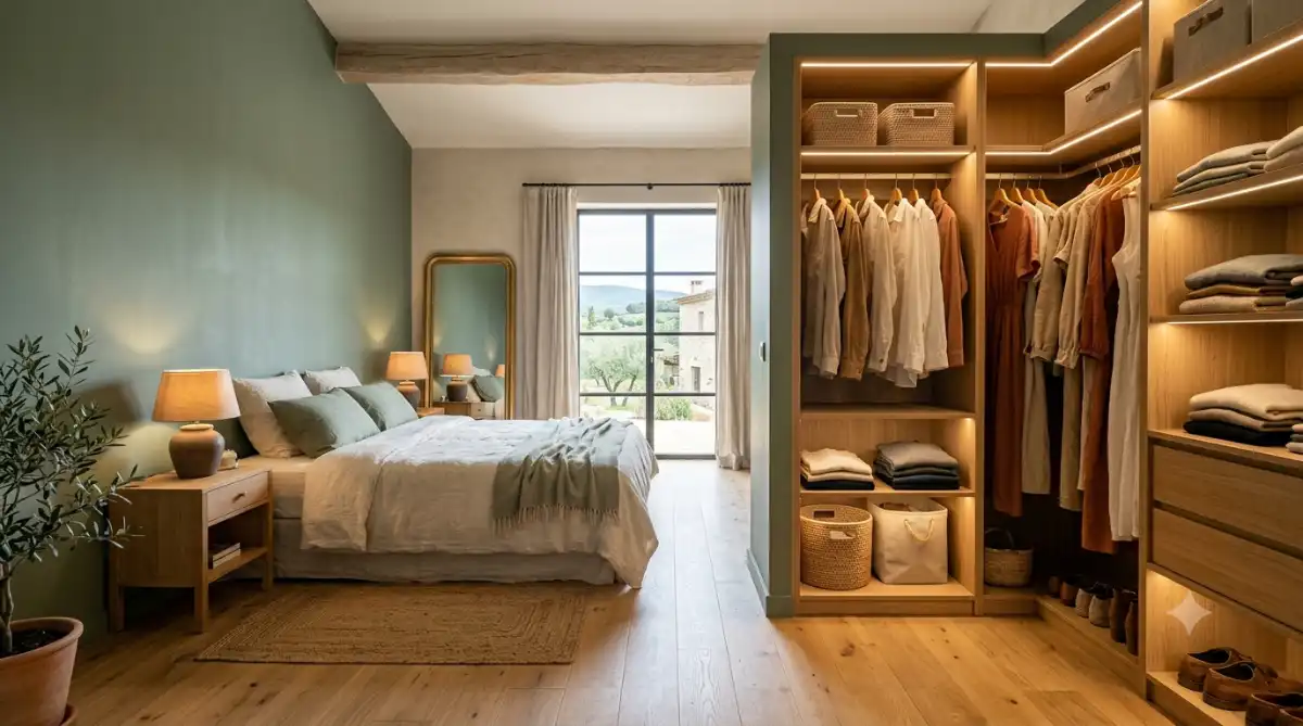 Rénover une chambre à Montélimar : Peinture, Sol et Dressing Ouvert Sur-Mesure