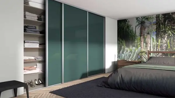 Placard coulissant vert moderne