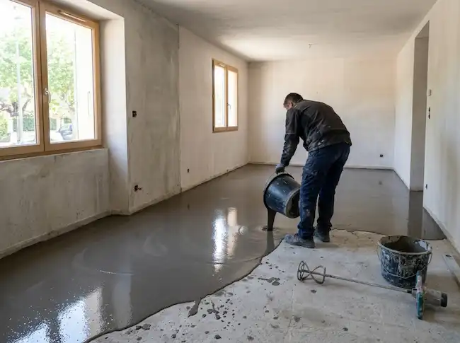 Préparation de chape pour pose de carrelage