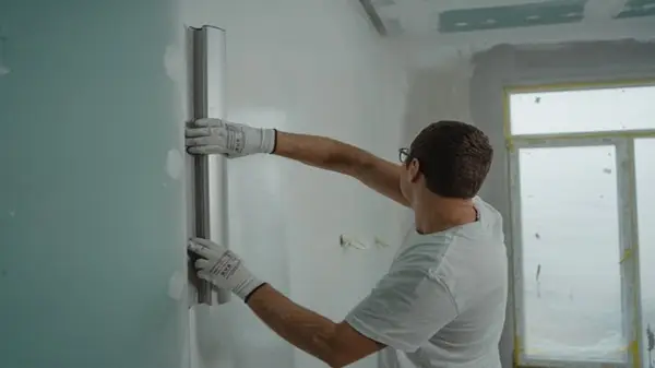 Application d'enduit de lissage sur mur en placo par IMMOPRESTA