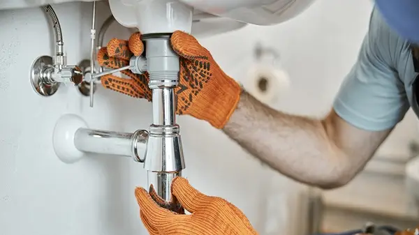 Raccordement de siphon sous évier de salle de bain